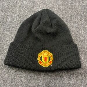 Manchester United Beanie Mens OS Black Official Merchandise Embroidered Crest